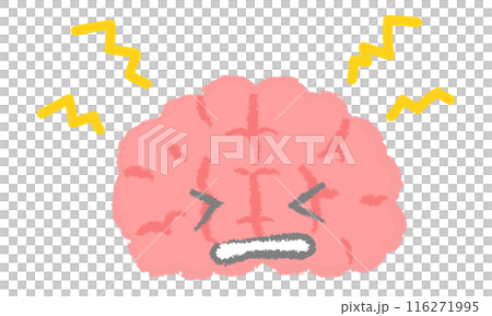 頭痛のイメージ 手書き風 脳のキャラクター 頭痛のイメージ 手書き風 脳のキャラクター 116271995