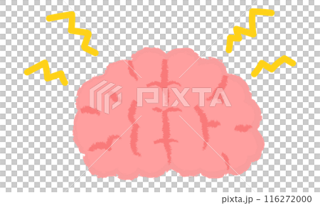Image of a headache Handwritten style Brain character Image of a headache Handwritten style Brain character 116272000