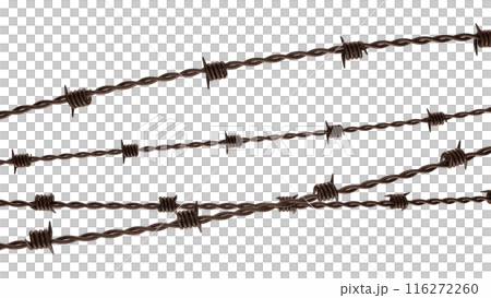 The rusty barbed wire png image 3d rendering. 116272260