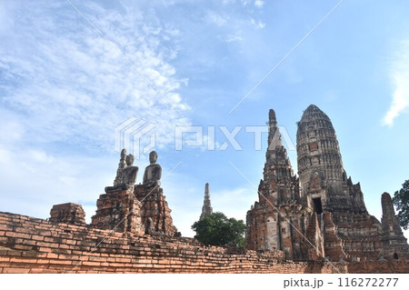 Wat Chaiwatthanaram ancient temple in city of Ayutthaya historical park travel location in Thailand on evening 116272277