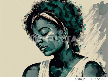 女性　顔　アート　イラスト 116272382