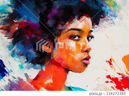 女性　顔　アート　イラスト 116272383