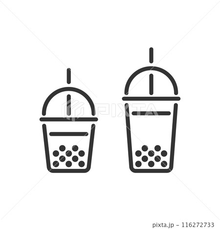 Bubble Milk Tea. Simple vector icon for logo 116272733