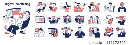 人物 ビジネスおしゃれイラスト素材 116272792