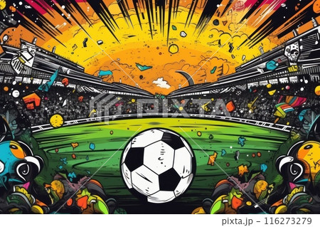 soccer stadium football doodle art illustration background soccer stadium football doodle art illustration background 116273279