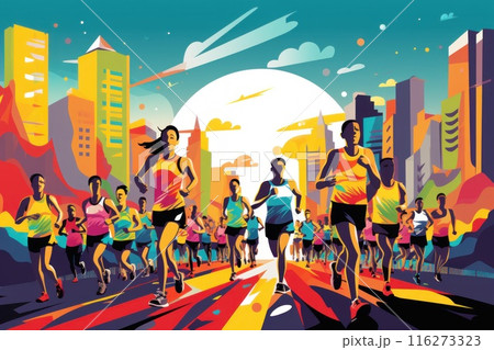 marathon poster design abstract background marathon poster design abstract background 116273323