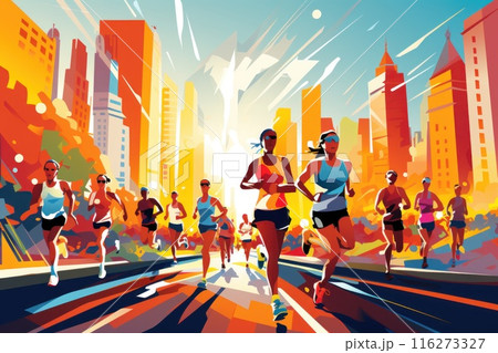 marathon poster design abstract background marathon poster design abstract background 116273327