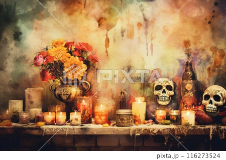 Photo of Day of the dead concept background 116273524