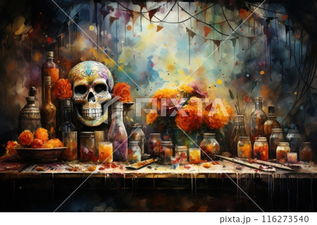 Photo of Day of the dead concept background Photo of Day of the dead concept background 116273540