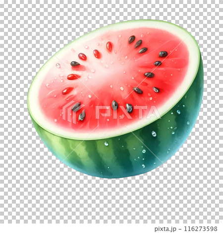 3D fresh watermelon half  116273598