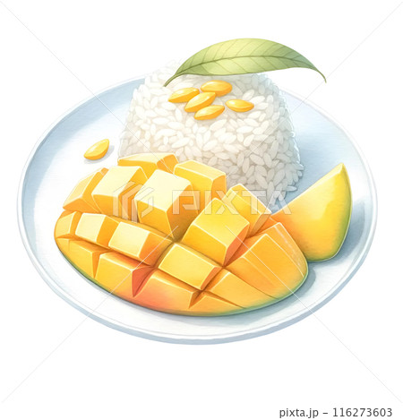 3d mango with sticky rice  116273603
