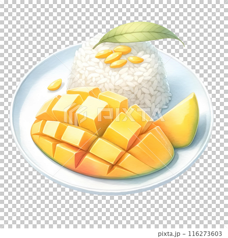 3d mango with sticky rice  116273603