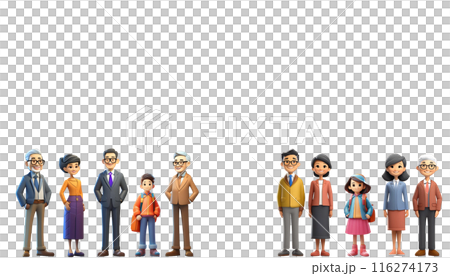様々な世代の人々。透過背景のイラスト素材 [116274173] - PIXTA