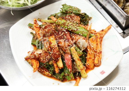 korean food. Oyster spicy sauce Salad 116274312