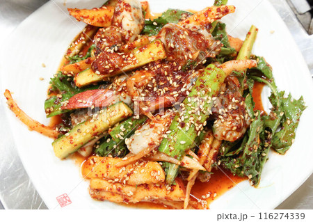 korean food. Oyster spicy sauce Salad korean food. Oyster spicy sauce Salad 116274339