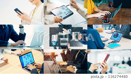 様々なビジネスシーン　タイトル　テンプレート 116274480