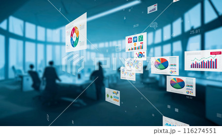 オフィスで仕事する人々とビジネス文書 オフィスで仕事する人々とビジネス文書 116274551