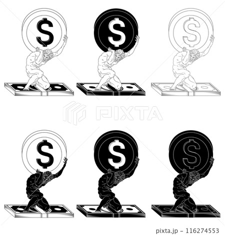 Titan Atlas holding economy arrow Titan Atlas holding economy arrow 116274553