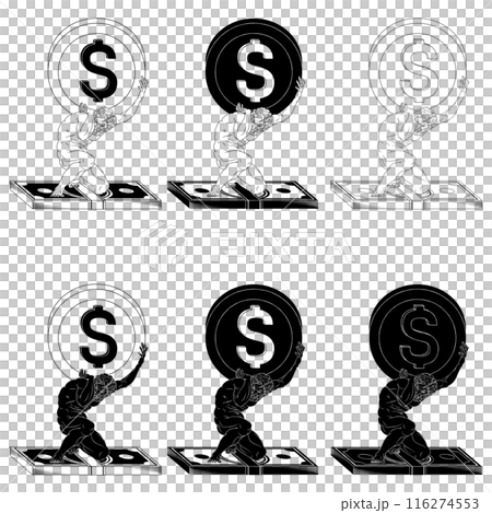 Titan Atlas holding economy arrow Titan Atlas holding economy arrow 116274553