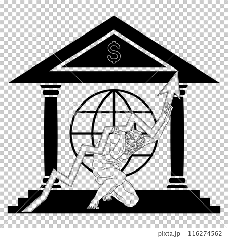 Titan Atlas holding economy arrow 116274562