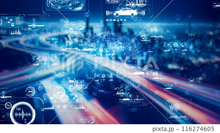 未来の道路とテクノロジー 未来の道路とテクノロジー 116274605