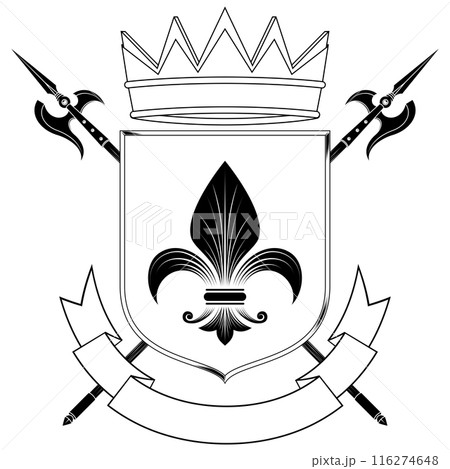 Medieval Coat of Arms with Halberd 116274648