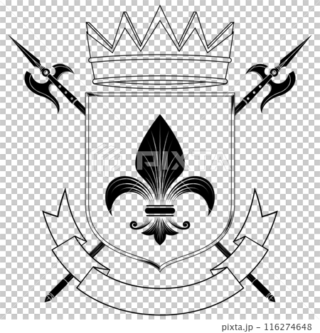 Medieval Coat of Arms with Halberd 116274648