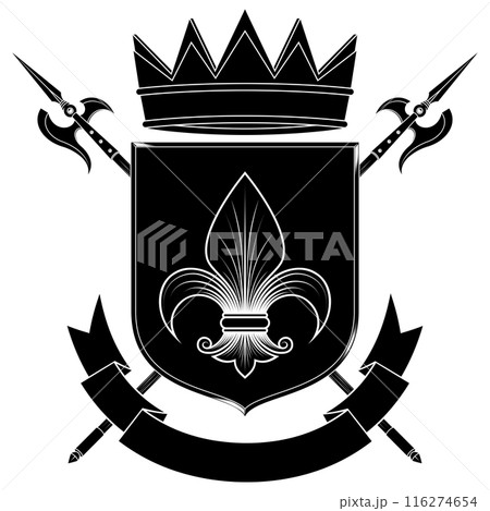 Medieval Coat of Arms with Halberd 116274654