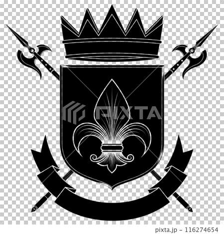 Medieval Coat of Arms with Halberd Medieval Coat of Arms with Halberd 116274654