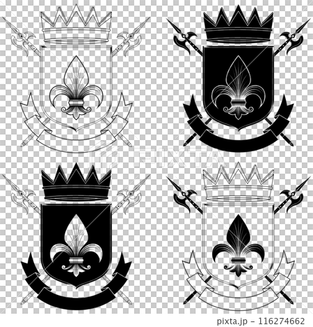 Medieval Coat of Arms with Halberd 116274662