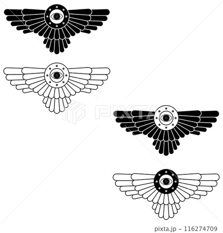 Zoroastrian winged disc Zoroastrian winged disc 116274709