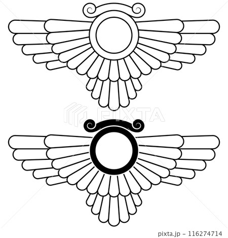 Zoroastrian winged disc Zoroastrian winged disc 116274714