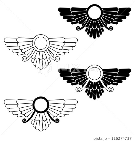 Zoroastrian winged disc Zoroastrian winged disc 116274737
