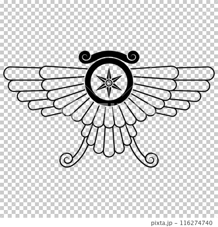 Zoroastrian winged disc 116274740