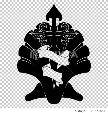 Cross of the apostle Santiago with ribbon 116274884