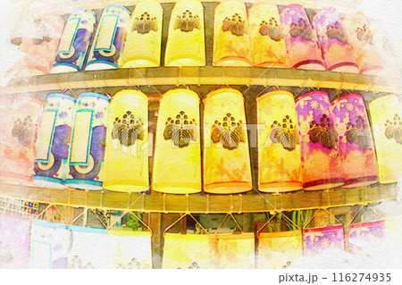 [愛知県]名古屋市北区の別小江神社の水彩画 116274935