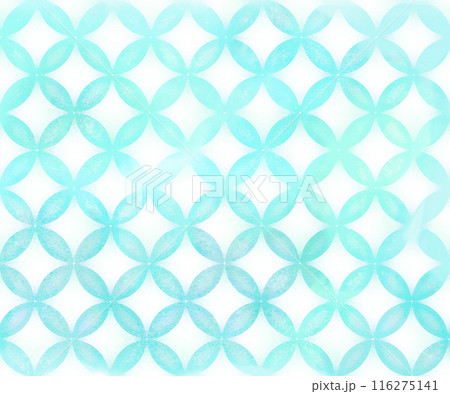 青の和風柄　水彩背景パターン 116275141