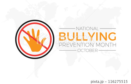 National Bullying Prevention month in october. Greeting card, poster, Ribbon, banner, Vector Template 116275515