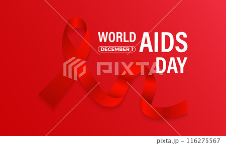 World AIDS Day. Health Care concept Greeting card, poster, Ribbon, banner, Vector Template. 116275567