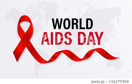 World AIDS Day. Health Care concept Greeting card, poster, Ribbon, banner, Vector Template. 116275569