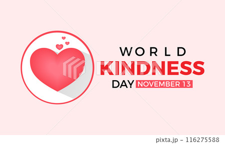 World Kindness Day. Health Care concept Greeting card, poster, Ribbon, banner, Vector Template. 116275588