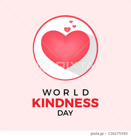 World Kindness Day. Health Care concept Greeting card, poster, Ribbon, banner, Vector Template. 116275593