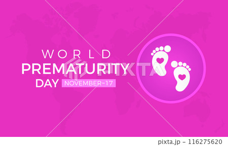 world prematurity day in september. Health Care concept Greeting card, poster, Ribbon, banner, Vector Template. 116275620