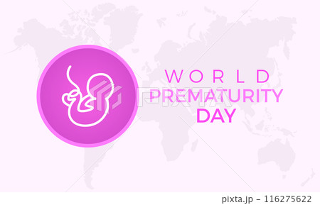 world prematurity day in september. Health Care concept Greeting card, poster, Ribbon, banner, Vector Template. 116275622
