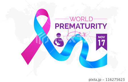 world prematurity day in september. Health Care concept Greeting card, poster, Ribbon, banner, Vector Template. 116275623
