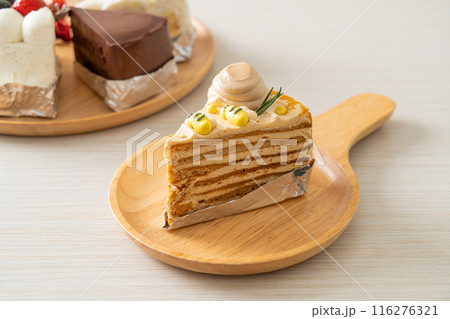 Russian honey cake on plate 116276321