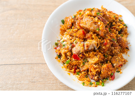 roasted crispy belly pork with salt and chili 116277107