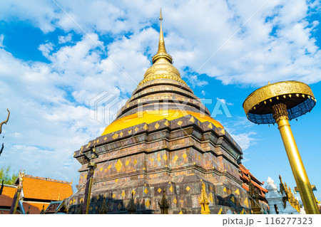 beautiful architecture at Pra That Lampang Luang in Thailand 116277323