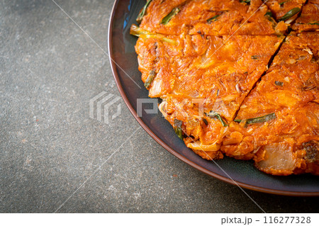 Korean Kimchi pancake or Kimchijeon 116277328
