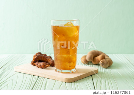 Delicious sweet drink tamarind juice and ice cube Delicious sweet drink tamarind juice and ice cube 116277861